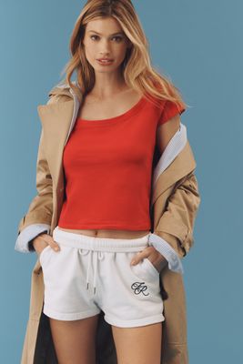 T-shirt côtelé à encolure ronde Maeve