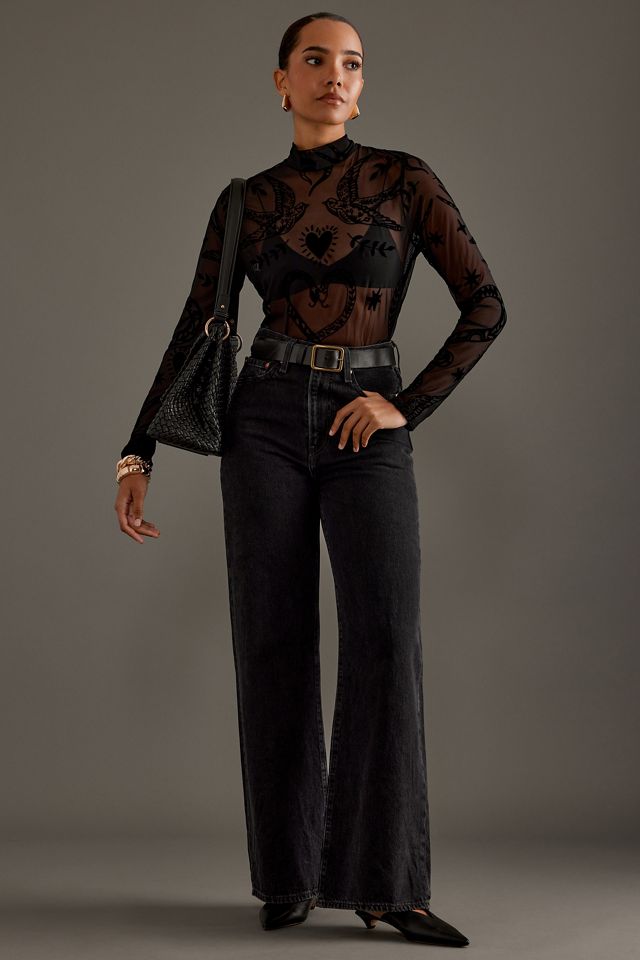 Never Fully Dressed Black Swallow Romance Bodysuit #2