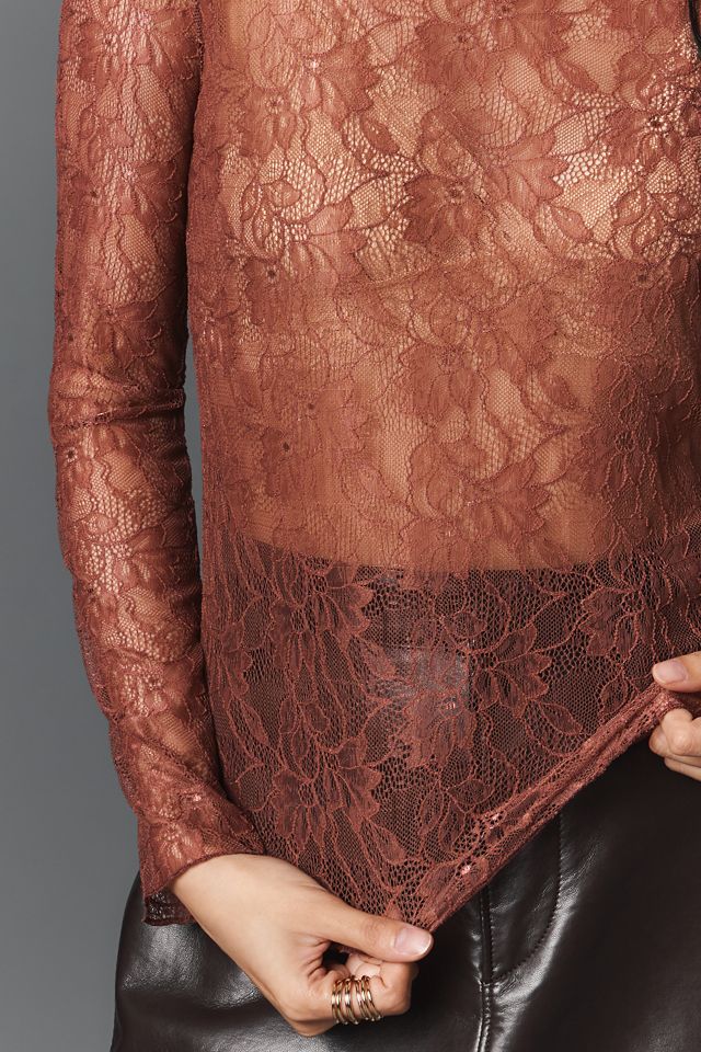 Cuello Alto de Encaje Transparente de By Anthropologie #3