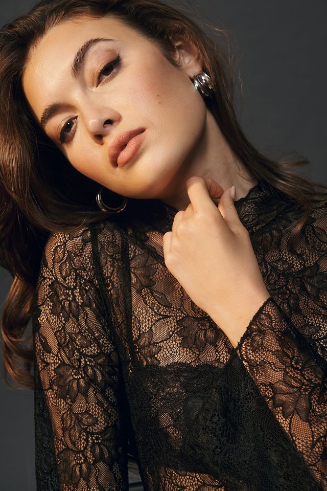 By Anthropologie Lace Crop Top #3