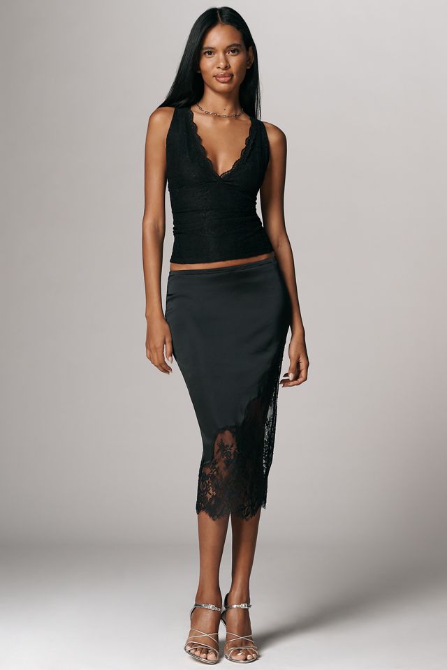 By Anthropologie Lace Plunge Tank #3