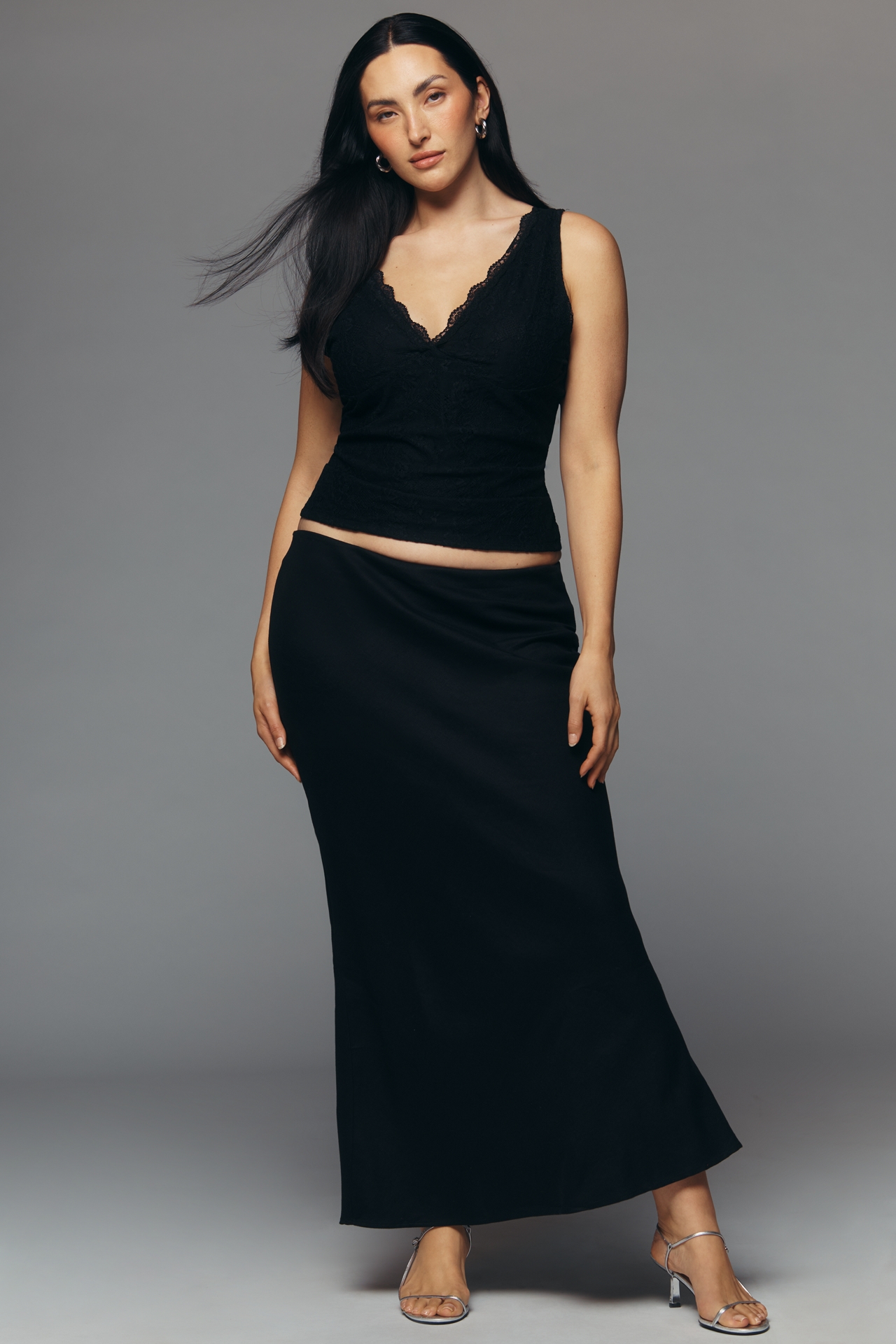 By Anthropologie Lace Plunge Tank