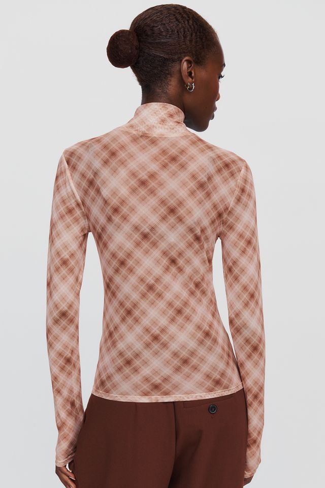 Elodie Bourbon Mesh Turtleneck Top #2