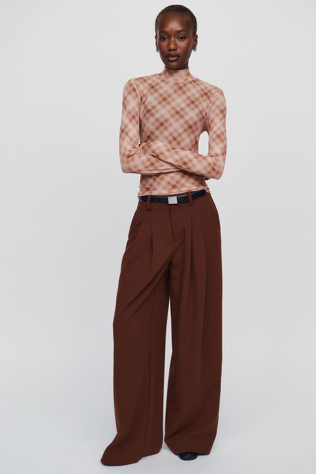 Elodie Bourbon Mesh Turtleneck Top #3
