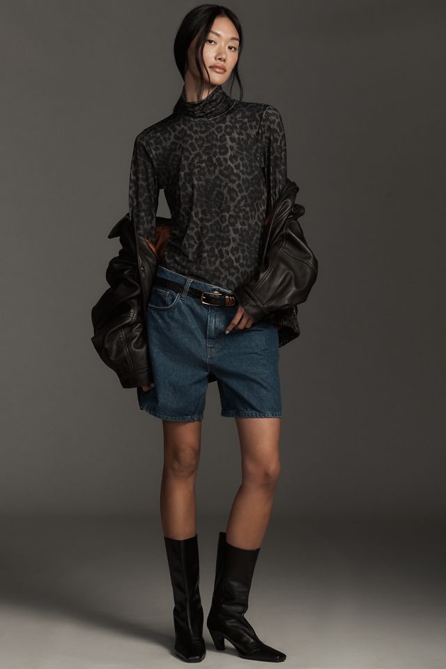 Essentiel Antwerp Long-Sleeve Leopard Turtleneck Top #3
