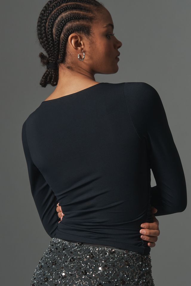 By Anthropologie Long-Sleeve Ruched Top #2