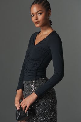 By Anthropologie Long-Sleeve Ruched Top
