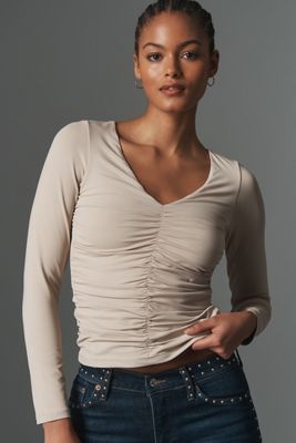 By Anthropologie Long-Sleeve Eyelet Swing Top | Anthropologie