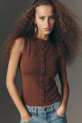 Maeve Button-Front Tank Top