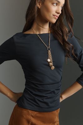 By Anthropologie Scooped-Back Long-Sleeve Top