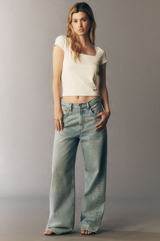 Maeve Short-Sleeve Square-Neck Tee #2