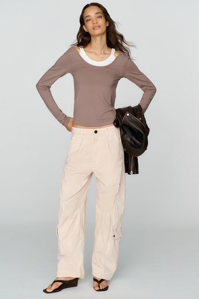 By Anthropologie 100% Cotton Layered Long Sleeve Tee #3