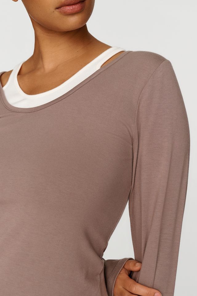 By Anthropologie 100% Cotton Layered Long Sleeve Tee #6