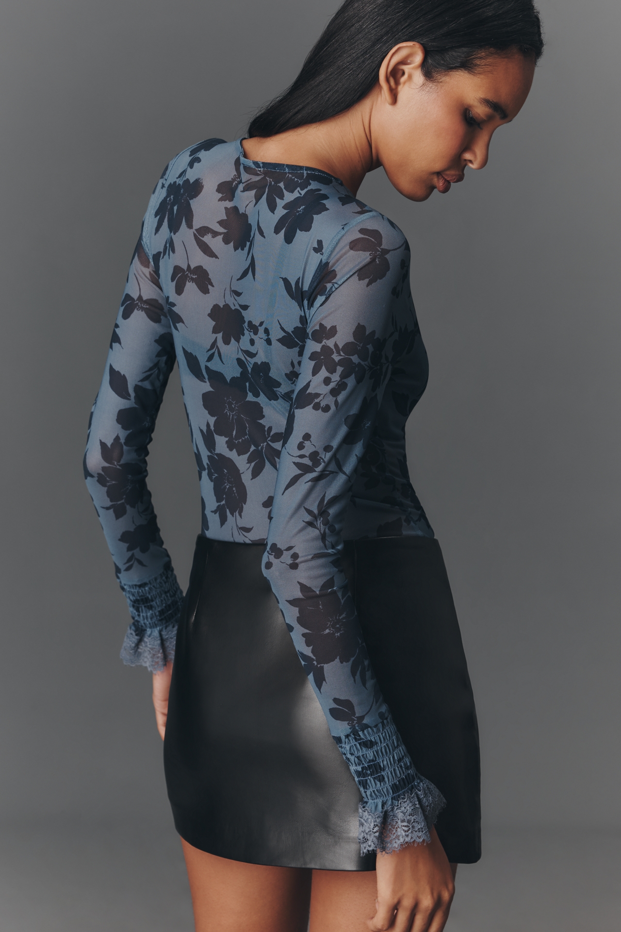 RAISONNEL Midnight Bloom Mesh Bodysuit