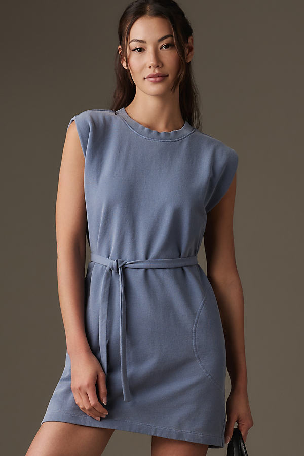 Shop Velvet By Graham & Spencer Tie-waist Mini Dress In Blue