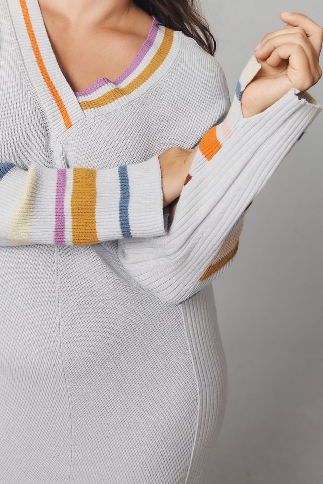 Daily Practice by Anthropologie Stripe-Sleeve Sweater Dress #5