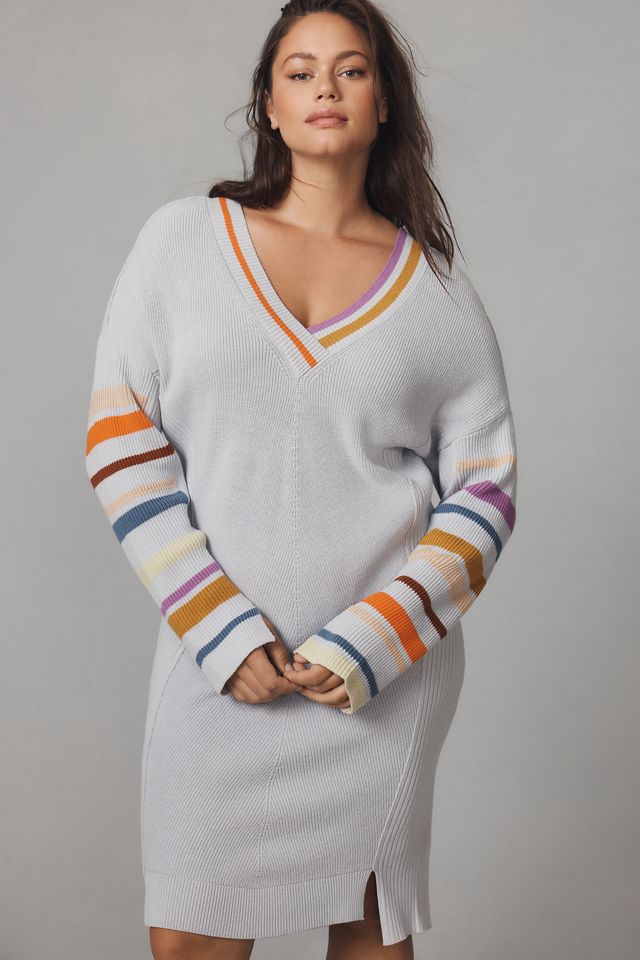 Daily Practice by Anthropologie Stripe-Sleeve Sweater Dress #7