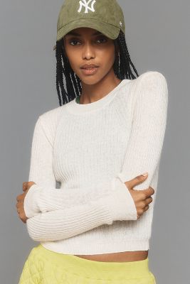 Daily Practice By Anthropologie Long-sleeve Cropped Sweater In White