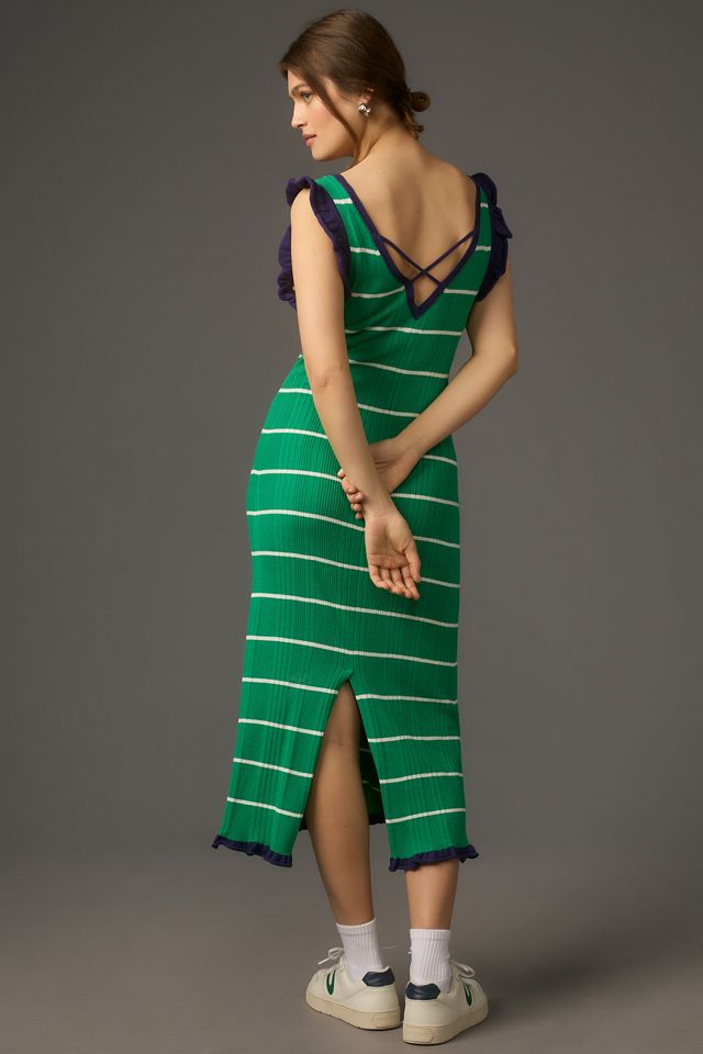Daily Practice by Anthropologie Vestido midi de punto a rayas #1