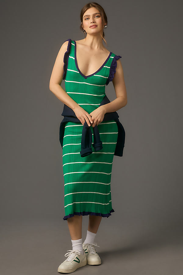 Daily Practice by Anthropologie Striped Knitted Midi Dress