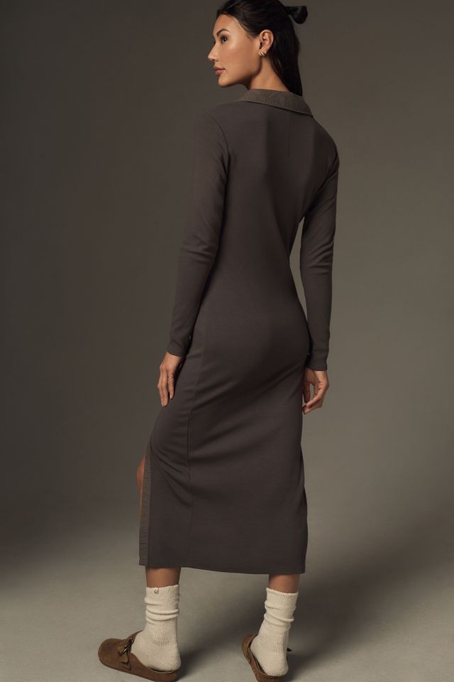 Stateside Long-Sleeve Polo Midi Dress #3