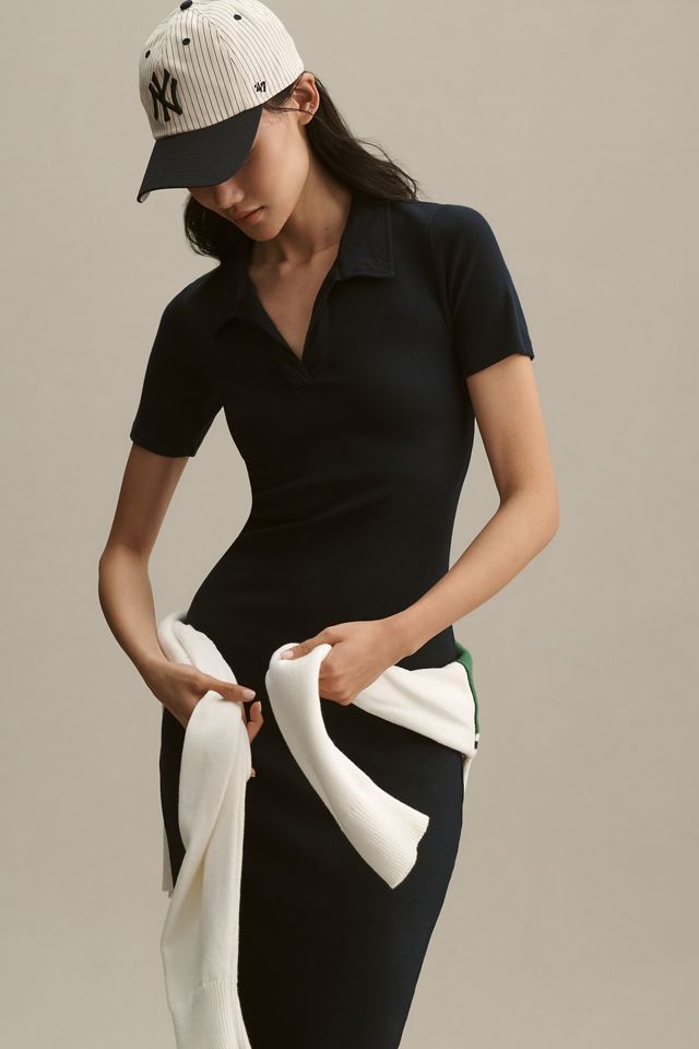 anthropologie ribbed polo dress Ruched Performance Polo Dress by Daily Practice in White, Size: XXS at Anthropologie