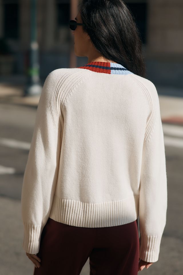 Stateside Long-Sleeve V-Neck Raglan Sweater #1