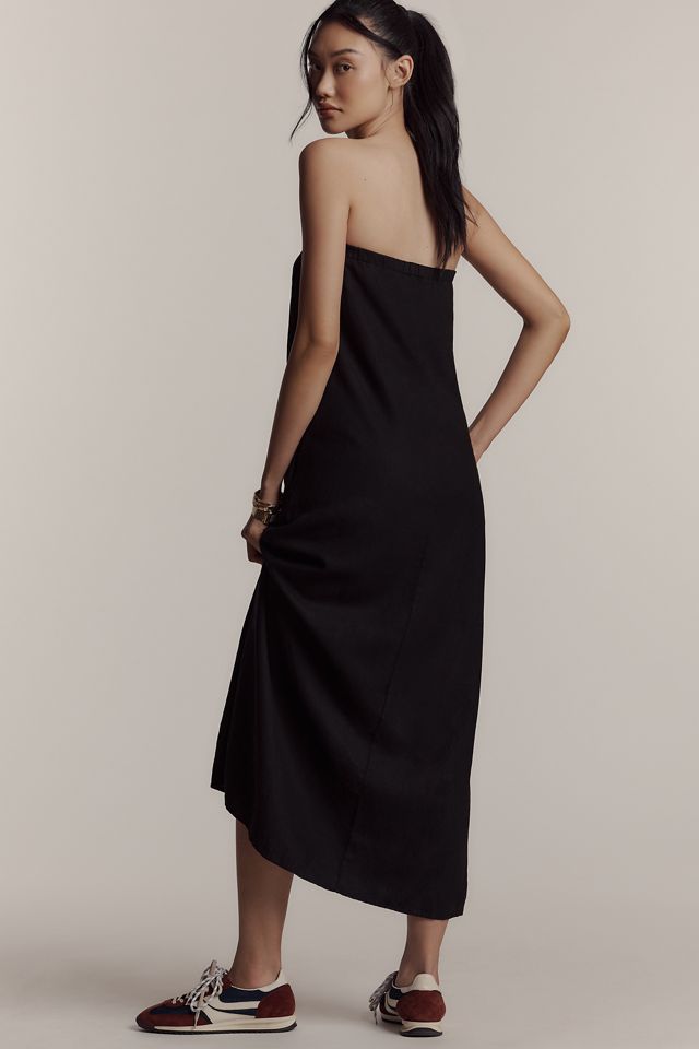 Stateside Strapless Linen Blend Column Maxi Dress #1