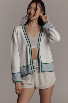 Shop Stateside Colorblock Cardigan Sweater In Beige