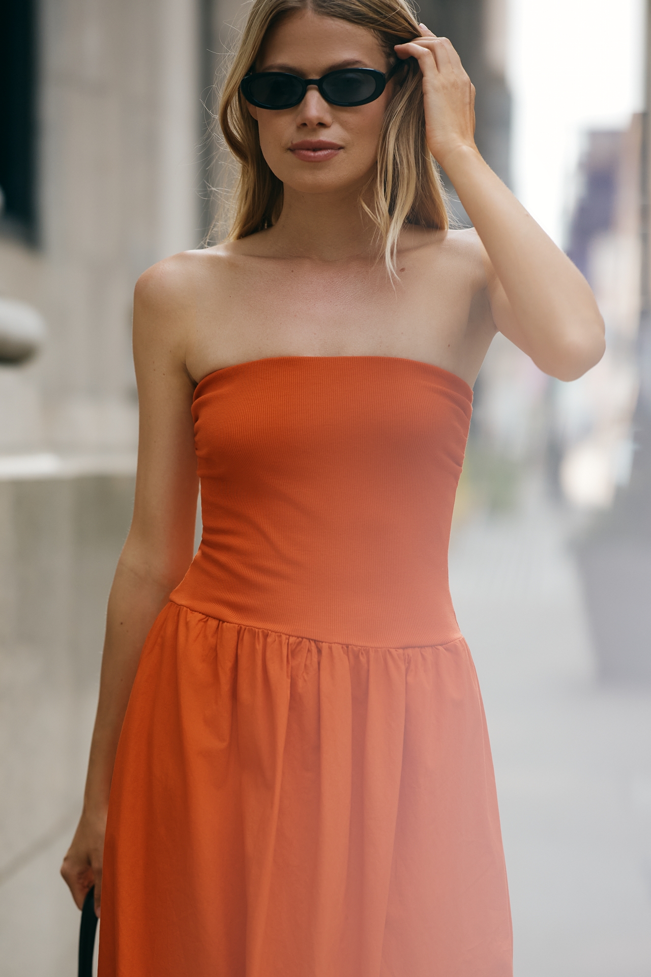 Stateside Strapless Twofer Midi Dress