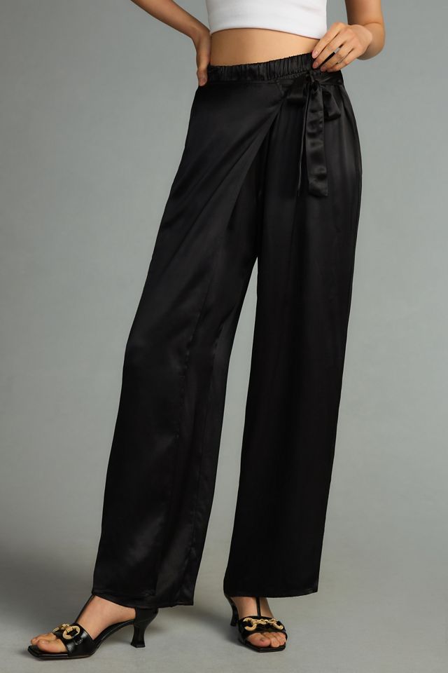 Nation Los Angeles Donatella Satin Wrap Pants #1