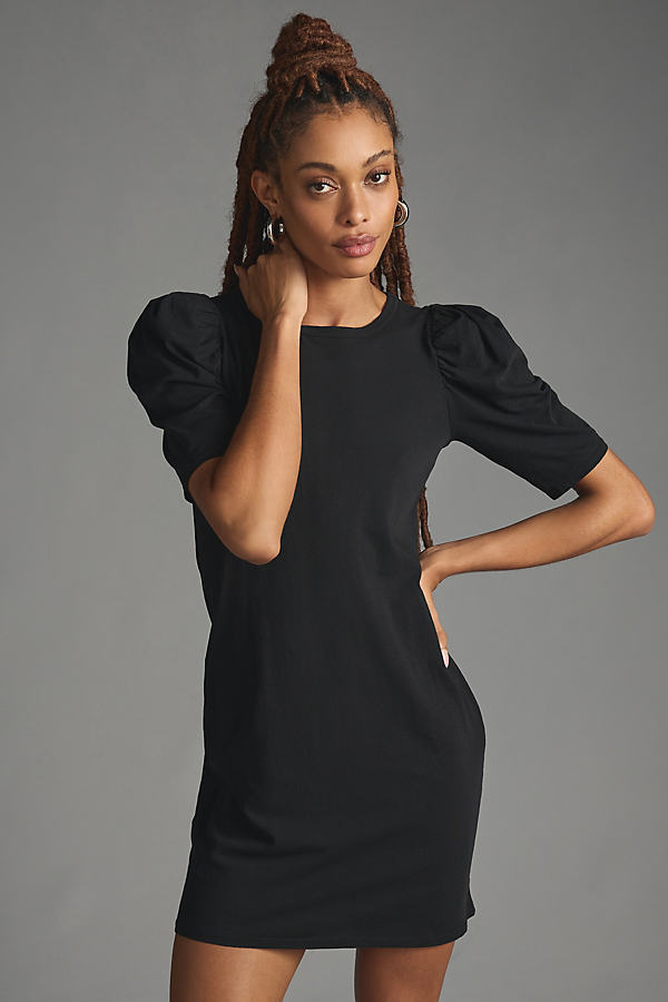 Nation Ltd Jules Puff-sleeve Dress In Black