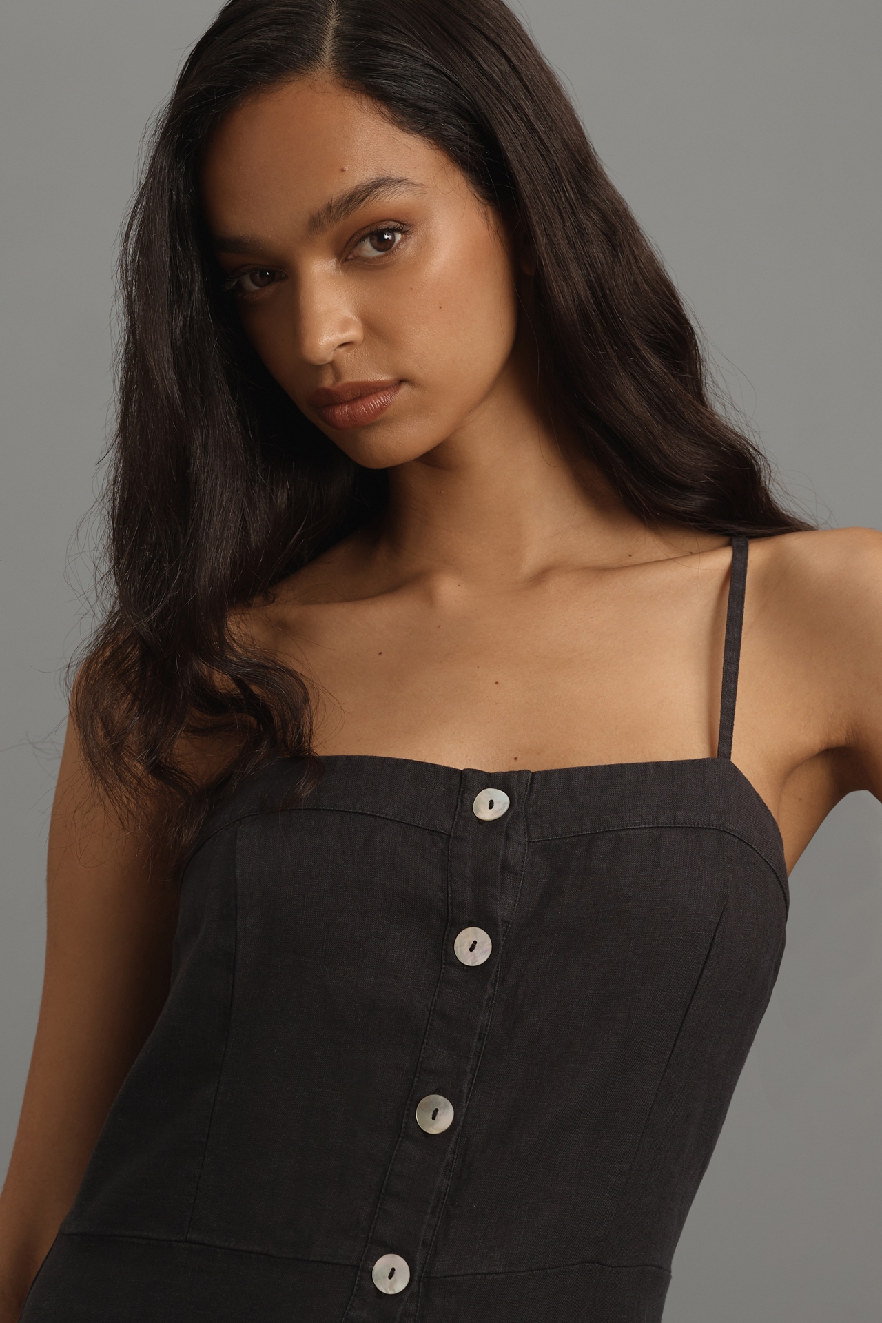 Nation Los Angeles Luciana Linen Midi Dress