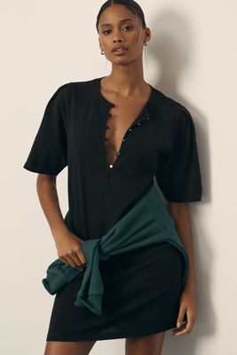 Nation Los Angeles Sallie Short-Sleeve Popover Mini Dress