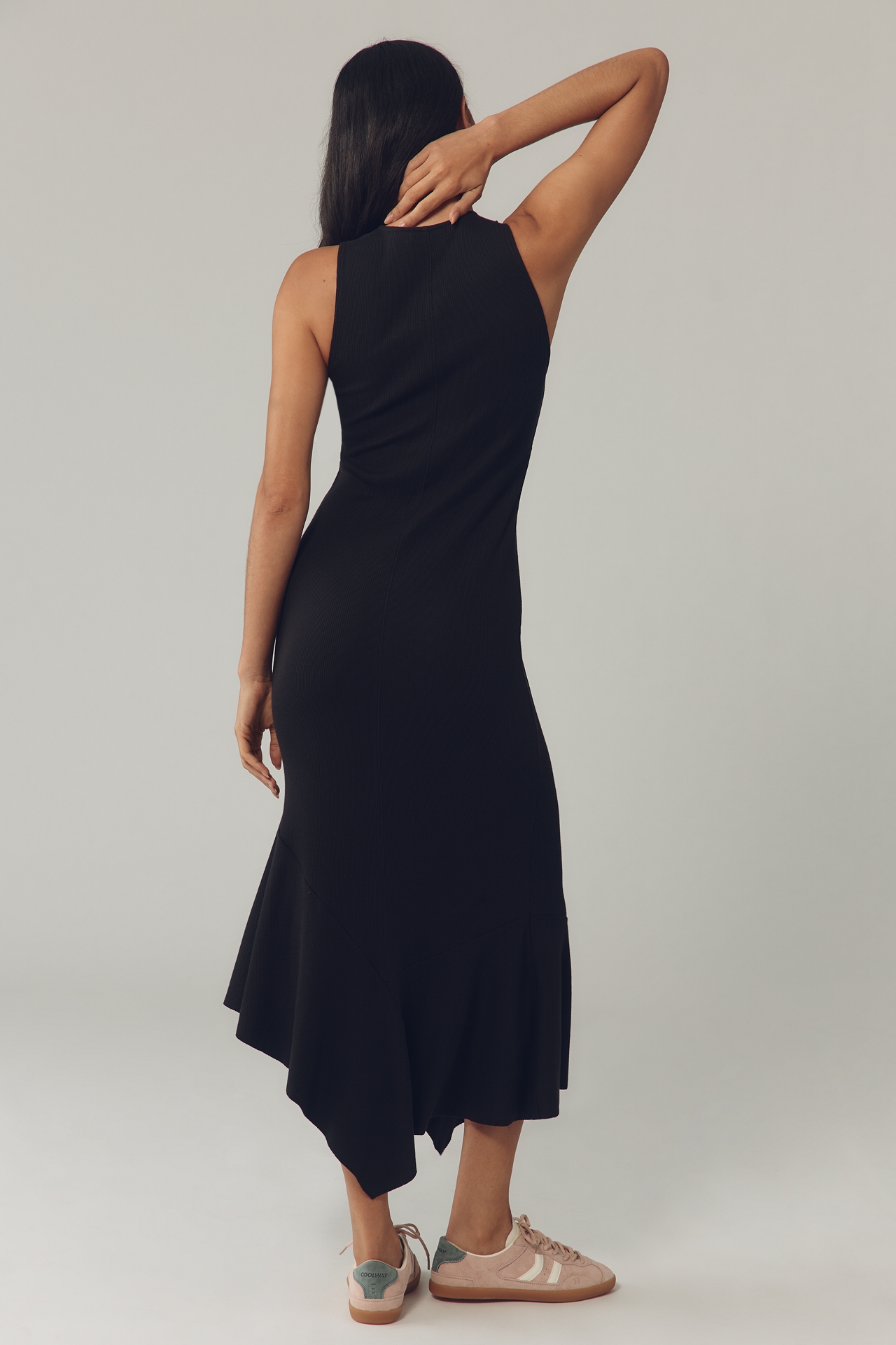 Nation Los Angeles Camel Sleeveless V-Neck Midi Dress