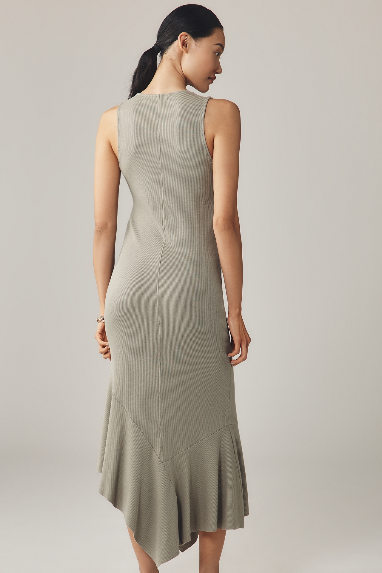 Nation Los Angeles Camel Sleeveless V-Neck Midi Dress