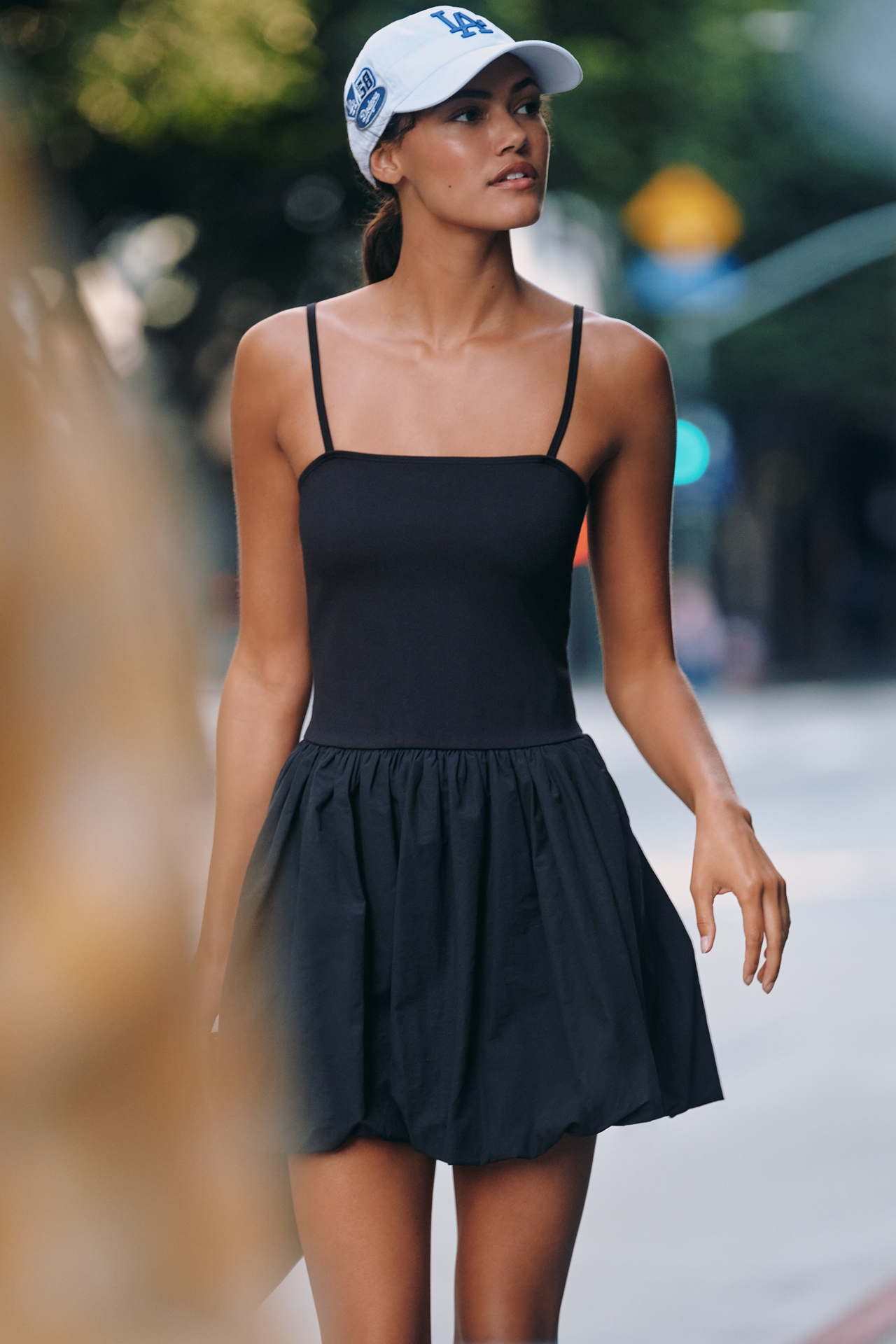 Daily Practice Strapless Bubble Mini Twofer Dress
