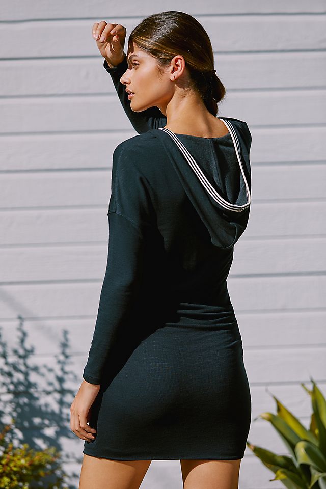 long sleeve ruched mini dress Velvet Crew Neck Wrap Super soft fabric with gentle stretch for all Daily Practice by Anthropologie Long-Sleeve