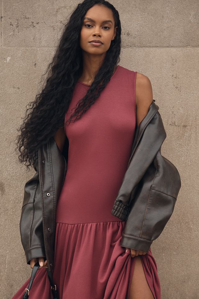 Daily Practice by Anthropologie Sleeveless Drop-Waist Midi Dress #3