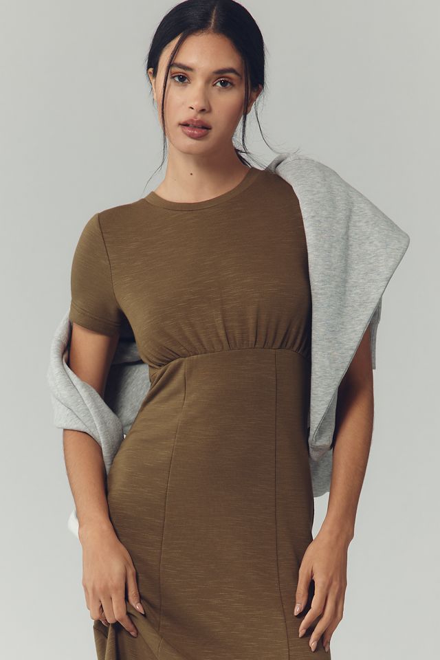 Daily Practice Short-Sleeve Midi Shirt Dress #1