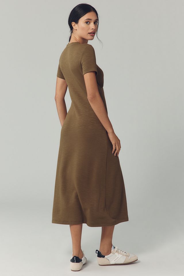 Daily Practice Short-Sleeve Midi Shirt Dress #2