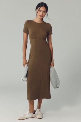 Daily Practice Short-Sleeve Midi Shirt Dress