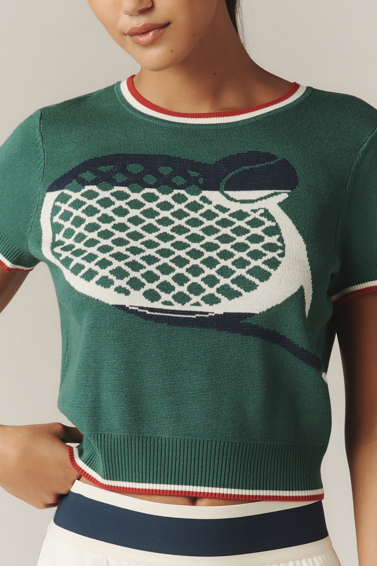 Tretorn x Anthropologie Knit Short-Sleeve Racquet Sweater