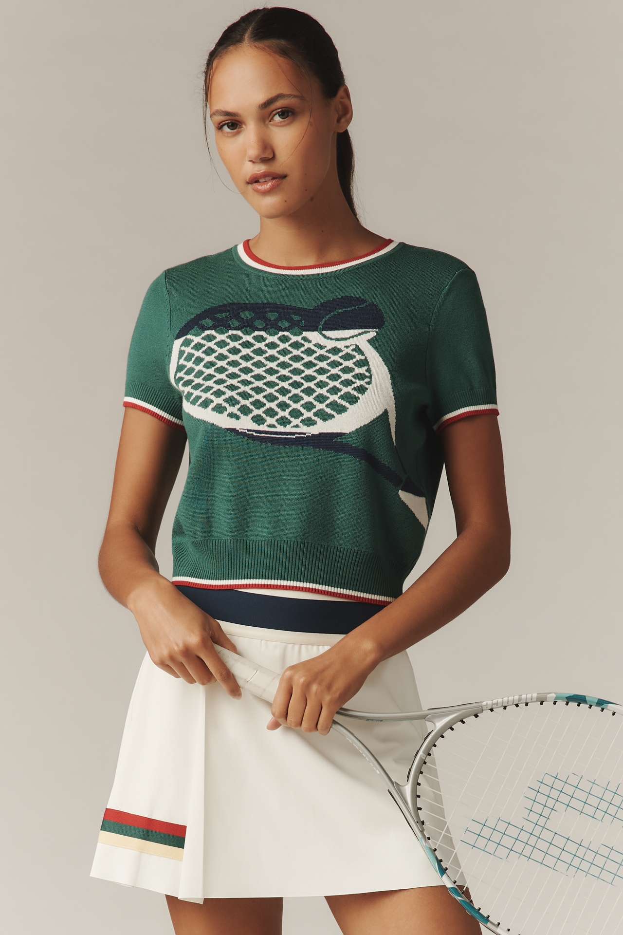 Tretorn x Anthropologie Knit Short-Sleeve Racquet Sweater