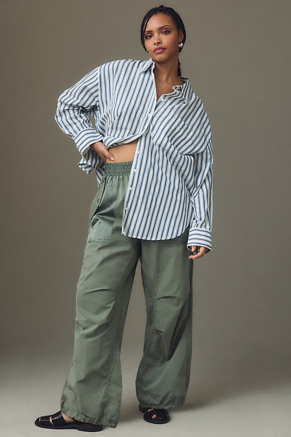 Daily Practice by Anthropologie Sporty Striped Parachute Trousers