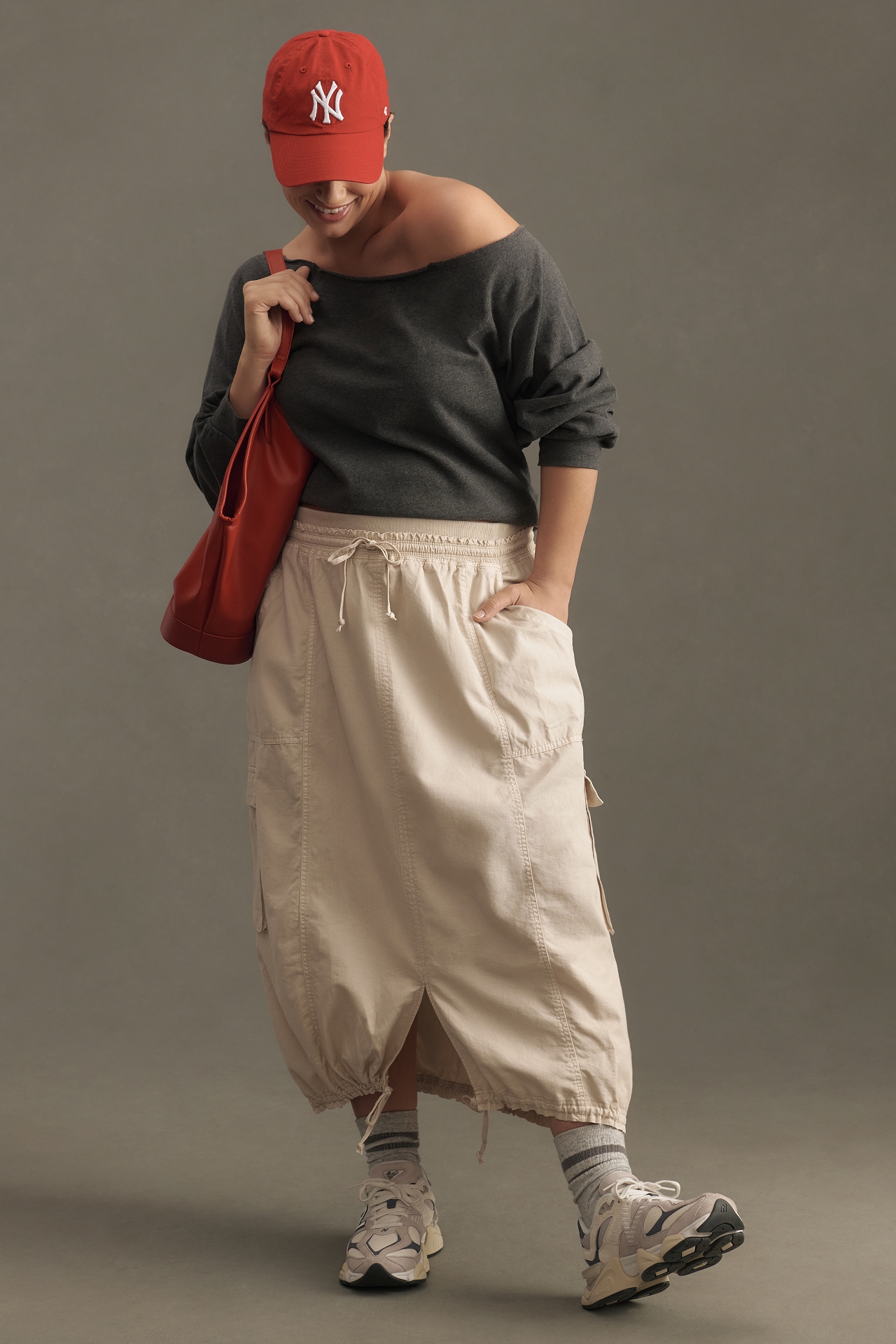 Daily Practice by Anthropologie Utility Midi Skirt