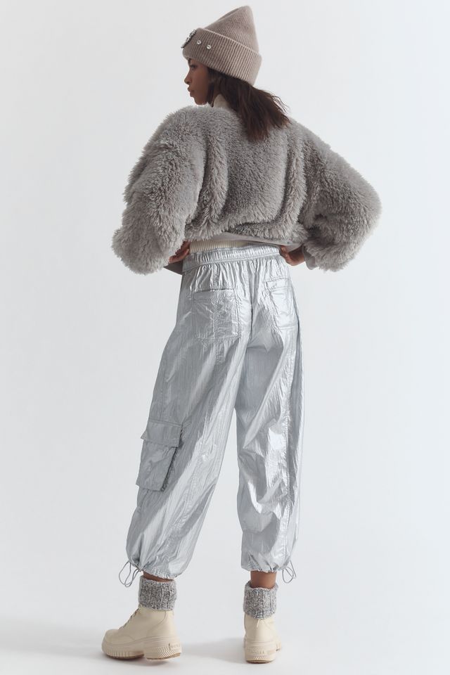 Daily Practice by Anthropologie Base Jump Parachute Pants: Metallic Edition #1