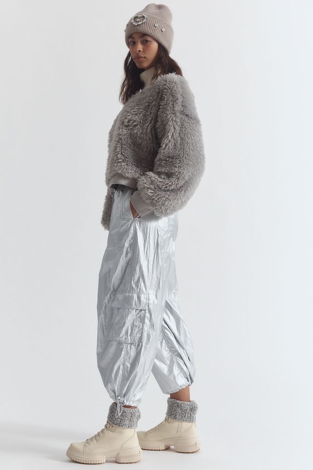 Daily Practice by Anthropologie Base Jump Parachute Pants: Metallic Edition #2
