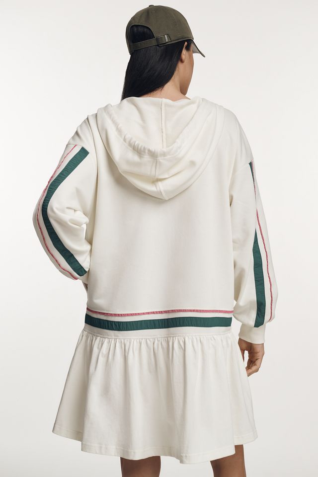Daily Practice Front-Zip Sweatshirt Varsity Twofer Mini Dress #3