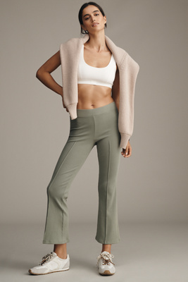 Donni Rib Kick-flare Pants In Green